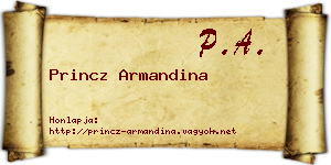Princz Armandina névjegykártya